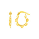 14k Yellow Gold Scalloped Hoop Earrings-1