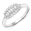 0.37 Carat Genuine White Diamond 14K White Gold Ring (E-F Color, VS-SI Clarity)-1