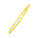 14k Yellow Gold Thin Twisted Shiny Bangle-1