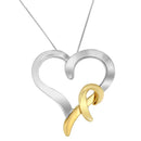 .925 Sterling Silver and 14K Yellow Gold Two-Tone Heart Shaped Pendant Necklace-2