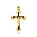 14k Yellow Gold Black Onyx Cross Pendant-3