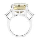 11.45 Carat Genuine Lemon Quartz and White Topaz .925 Sterling Silver Ring-2