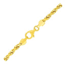 3.5mm 10k Yellow Gold Solid Diamond Cut Rope Bracelet-2