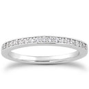 14k White Gold Micro-pave Flat Sided Diamond Wedding Ring Band-1