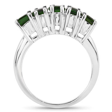 3.25 Carat Genuine Chrome Diopside .925 Sterling Silver Ring - 0