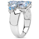 3.56 Carat Genuine Blue Topaz .925 Sterling Silver Cluster Ring-3