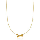 14k Yellow Gold Script LOVE Necklace-1