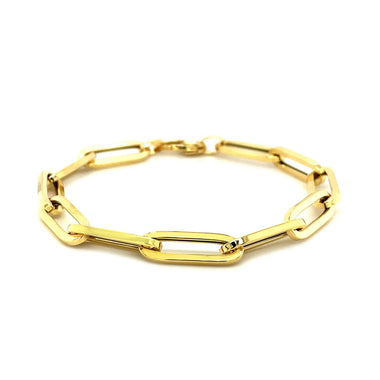 14K Yellow Gold Extra Wide Paperclip Chain Bracelet - 0