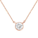 .925 Sterling Silver 1/2 Cttw Diamond Bezel 18" Pendant Necklace (I-J Color, I2-I3 Clarity)-6