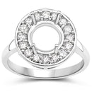 0.48 Carat Genuine White Diamond 14K White Gold Semi Mount Ring - holds 8.00mm Round Gemstone-2