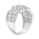10K White Gold 3.00 Cttw Diamond Multi Row Cluster Band Ring (I-J Color, I3 Clarity) - Size 7-4