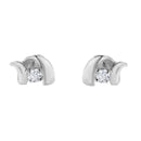 .925 Sterling Silver Round Cut Diamond Fashion Stud Earrings (0.10 cttw, I-J Color, I2-I3 Clarity)-1