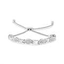 14K Yellow Gold Plated .925 Sterling Silver Diamond Accent Alternating Marquise Shape and Heart Links Bolo Bracelet (I-J Color, I3 Clarity) - Adjustable 6" to 9"-1