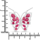 2.88 Carat Genuine Ruby and White Zircon .925 Sterling Silver Necklace-3