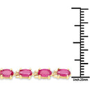 14K Yellow Gold Plated 7.00 Carat Glass Filled Ruby .925 Sterling Silver Bracelet-3