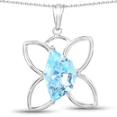 10.58 Carat Genuine Swiss Blue Topaz .925 Sterling Silver Pendant-1