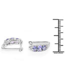 1.52 Carat Genuine Tanzanite and White Topaz .925 Sterling Silver Earrings-3