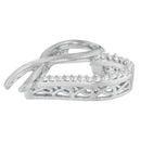 .925 Sterling Silver 1/4 cttw Round Cut Diamond Ribbon and Heart Accent Pendant Necklace (H-I, I2-I3)-2