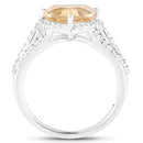 3.06 Carat Genuine Citrine and White Topaz .925 Sterling Silver Ring-2