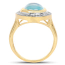 14K Yellow Gold Plated 6.70 Carat Genuine Blue Topaz .925 Sterling Silver Ring-2