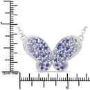 3.31 Carat Genuine Tanzanite and White Zircon .925 Sterling Silver Pendant-3