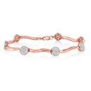 .925 10k Rose Gold Over Sterling Silver 1.0 cttw Diamond Floral Link Bracelet (I-J Color,I3 Clarity)-1