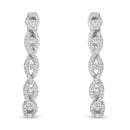 10K White Gold Diamond Hoop Earrings (1 1/2 cttw, H-I Color, I1-I2 Clarity)-1