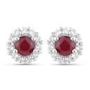 2.17 Carat Genuine Ruby and White Topaz .925 Sterling Silver Jewelry Set-3