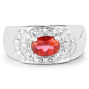 1.37 Carat Genuine Pink Topaz and White Cubic Zirconia .925 Sterling Silver Ring-3