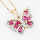 2.07 Carat Genuine Ruby and White Zircon .925 Sterling Silver Pendant-4