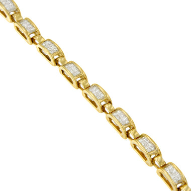14K Yellow Gold Princess-Cut Diamond Links of Love Bracelet (2.00 cttw, H-I Color, SI2-I1 Clarity) - 0
