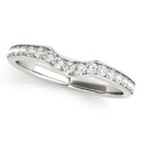 14k White Gold Curved Style Diamond Wedding Ring (1/4 cttw)-1