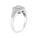 .925 Sterling Silver 1/3 Cttw Pave Set Round-Cut Diamond Braided Halo Cocktail Ring (I-J Color, I2-I3 Clarity) - Size 7-2