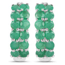 2.40 Carat Genuine Emerald .925 Sterling Silver Earrings-1