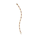 10K Yellow Gold Oval Ruby and 1/10 Cttw Diamond Bar Prong Set Bracelet (H-I Color, SI1-SI2 Clarity)  - Size 7"-8