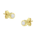 10K White Gold 1/5 Cttw Round Brilliant-Cut Near Colorless Diamond Bezel-Set Stud Earrings (H-I Color, I1-I2 Clarity)-5