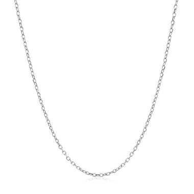 14k White Gold Faceted Cable Link Chain 1.3mm - 0
