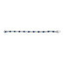 14K White Gold Vintage-Inspired Oval Blue Sapphire & Diamond Link Bracelet-3