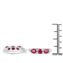 1.81 Carat Genuine Ruby and White Diamond .925 Sterling Silver Earrings-3