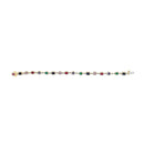14K Yellow Gold Multi-Gemstone  and Diamond Halo Rainbow Link Bracelet-3