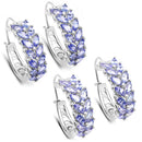 3.92 Carat Genuine Tanzanite .925 Sterling Silver Earrings-1