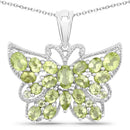 4.05 Carat Genuine Peridot .925 Sterling Silver Pendant-1