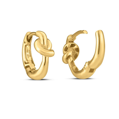 14k Yellow Gold Love knot Hoops - 0