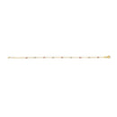 14K Yellow Gold Alternating Red Ruby and White Diamond Bezel Station Chain Bracelet (I-J Color, SI2-I1 Clarity) - 8" Inches-3