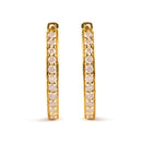 10K Yellow Gold 1/2 Cttw Round-Cut Diamond Hoop Earrings (I-J Color, I2-I3 Clarity)-4