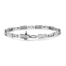 14K White Gold 1.0 Cttw Invisible Set Princess Cut Diamond Alternating Station and Link Tennis Bracelet (I-J Color, I1-I2 Clarity) - Size 7.25" Inches-4