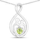 0.15 Carat Genuine Peridot .925 Sterling Silver Pendant-1