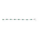 10K White Gold Oval Green Emerald & Diamond Alternating Link Bracelet-3