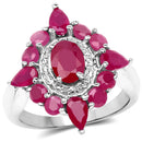 3.04 Carat Glass Filled Ruby .925 Sterling Silver Ring-1