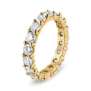 14K Yellow Gold 3.00 Cttw Shared Prong Set Round Cut Diamond Eternity Band (J-K Color, VS1-VS2 Clarity) - Ring Size 7-4